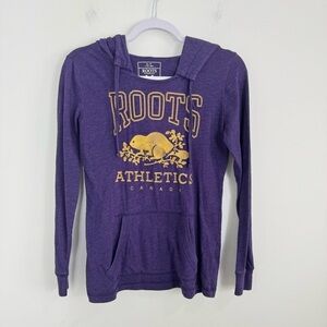 Roots Women’s Athletics Purple Embroidered Lightweight Hoodie Size Small